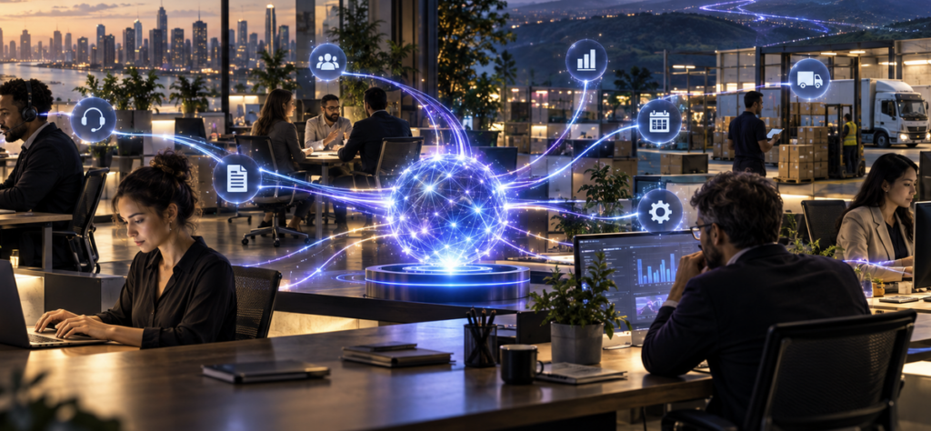 Empresa aplicando inteligencia artificial para automatizar procesos y mejorar la productividad